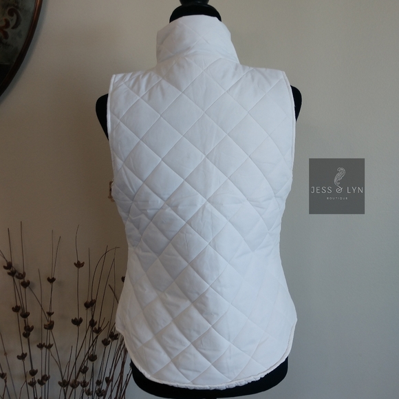 🆕White Zip Up Puffer Vest w/Pockets - Picture 5 of 8